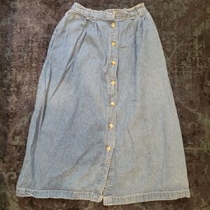 Original Ty Wear denim midi skirt - 100% cotton. Size 10P.